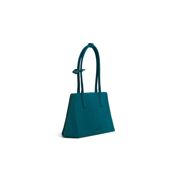 Alaia Prisme Bag in Suede, China Blue | Shoulder & Crossbody Bags | Luxury Shoes 