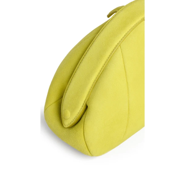 Alaia Purse Small Clutch in Suede, Lemon Yellow | Clutch Bags | Luxury Shoes 