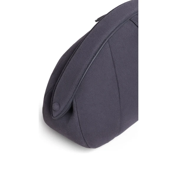 Alaia Purse Small Clutch in Suede, Violet Grey | Clutch Bags | Luxury Shoes 