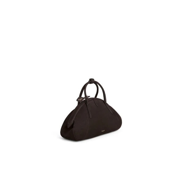 Alaia Purse Top Handle Bag in Nubuck, Dark Brown | Totes & Top-Handle Bags | Luxury Shoes 