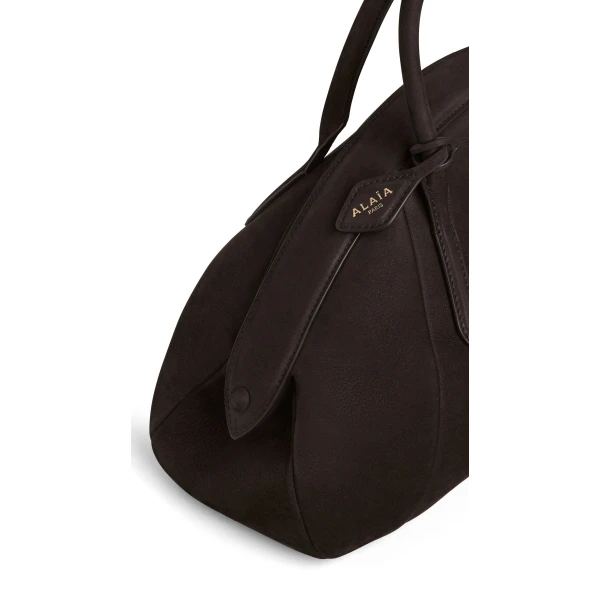 Alaia Purse Top Handle Bag in Nubuck, Dark Brown | Totes & Top-Handle Bags | Luxury Shoes 