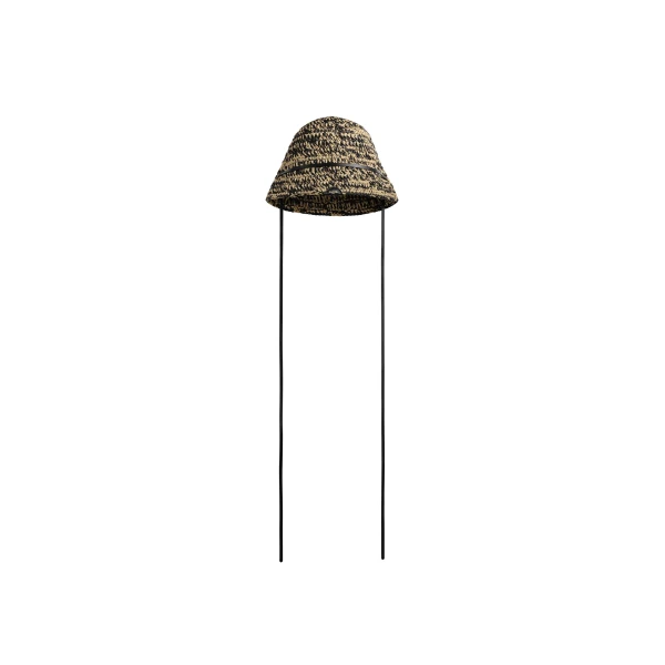 Alaia Raffia Hat in Natural and Black | Hats | Luxury Shoes 