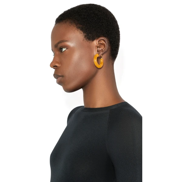 Alaia Ray Hoops in Amber | Earrings | Luxury Shoes 