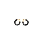 Alaia Ray Hoops in Gold and Black | Earrings | Luxury Shoes 