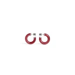 Alaia Ray Hoops in Red and Silver | Earrings | Luxury Shoes 