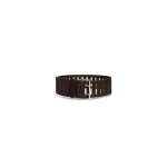 Alaia Rectangular Large Belt in Nubuck, Dark Brown | Belts | Luxury Shoes 