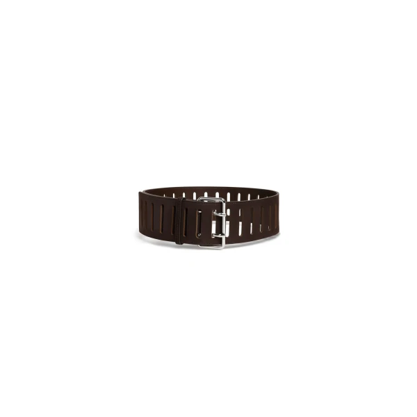 Rectangular Large Belt in Nubuck, Dark Brown