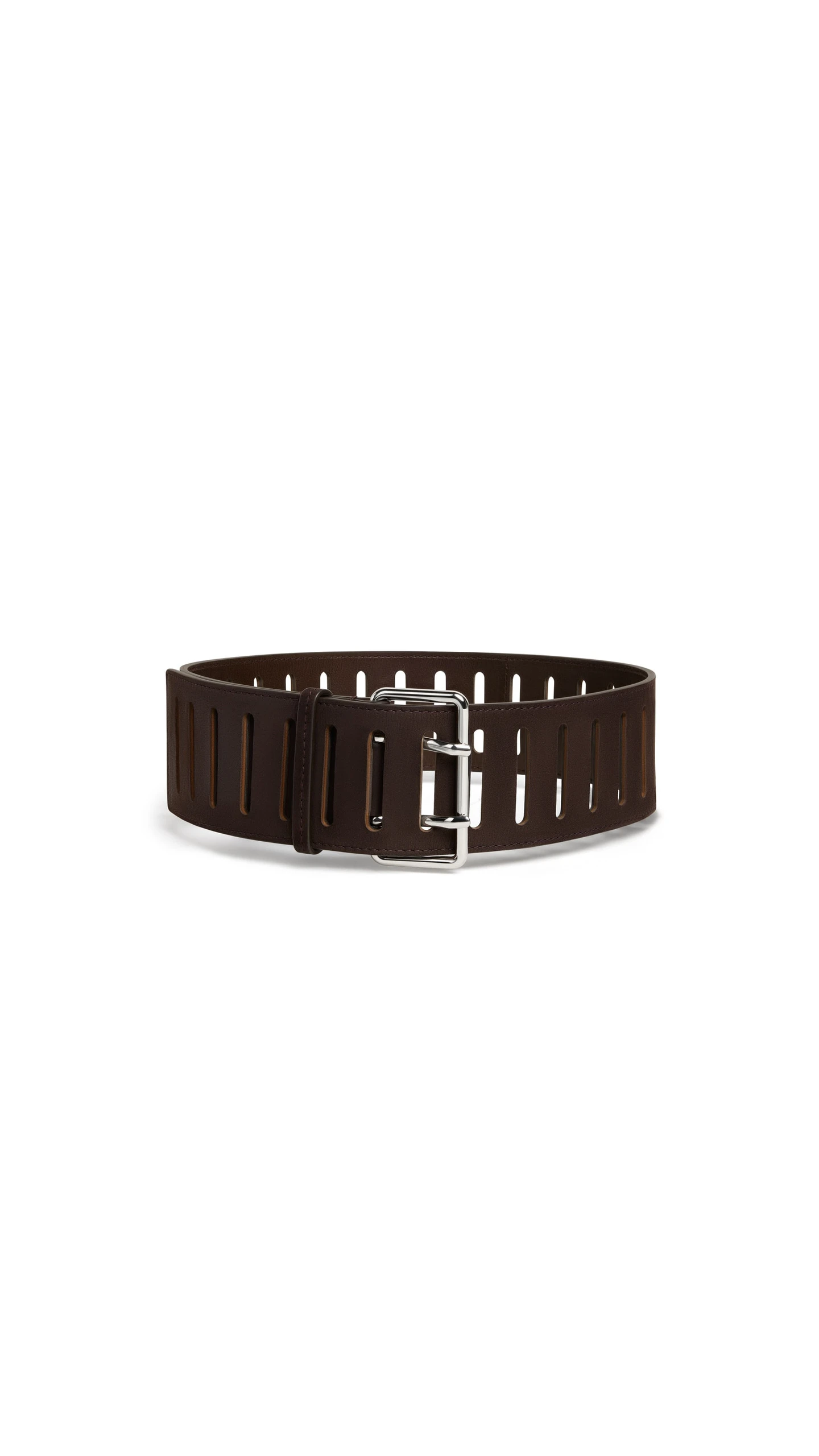 Alaia Rectangular Large Belt in Nubuck, Dark Brown Alaia Rectangular Large Belt in Nubuck, Dark Brown | Belts | Luxury Shoes