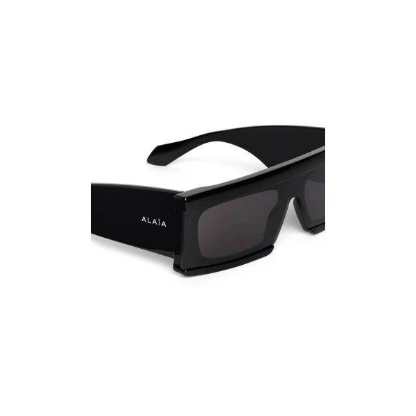 Alaia Rectangular Mask Sunglasses in Black | Sunglasses | Luxury Shoes 