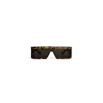 Alaia Rectangular Mask Sunglasses in Havana Yellow | Sunglasses | Luxury Shoes 