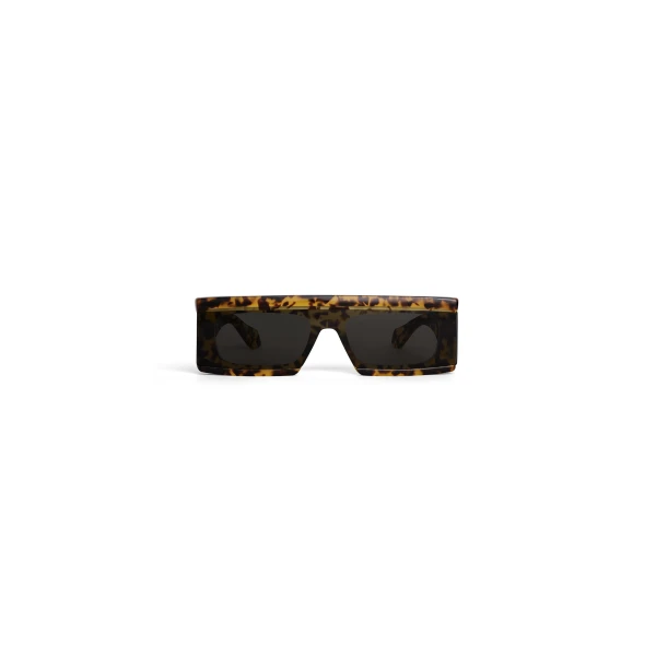Alaia Rectangular Mask Sunglasses in Havana Yellow | Sunglasses | Luxury Shoes 