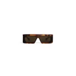 Alaia Rectangular Mask Sunglasses in Havana and Brown | Sunglasses | Luxury Shoes 