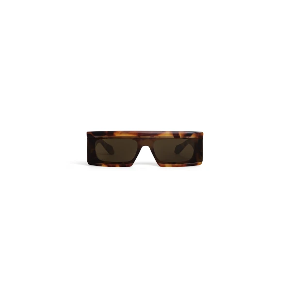 Alaia Rectangular Mask Sunglasses in Havana and Brown | Sunglasses | Luxury Shoes 