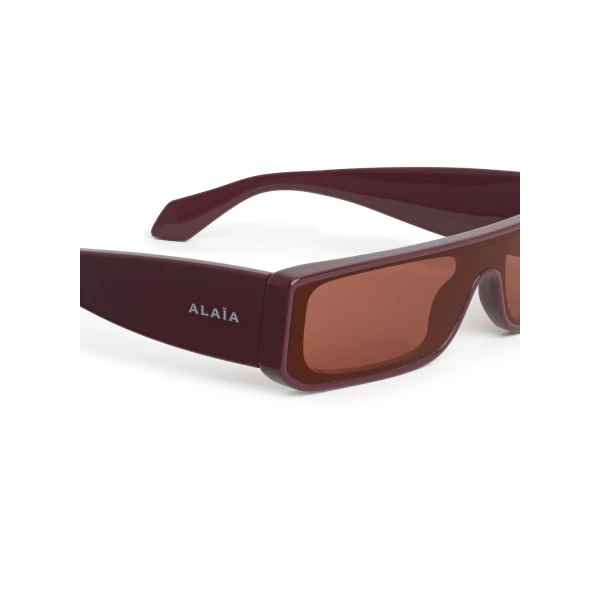 Alaia Rectangular Mask Sunglasses in Red, Sleek Frame | Sunglasses | Luxury Shoes 