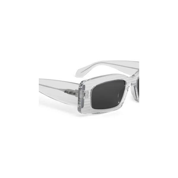 Alaia Rectangular Sunglasses in Crystal | Sunglasses | Luxury Shoes 
