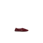 Alaia Slippers Vienne in Suede Calfskin, Cherry | Flats | Luxury Shoes 