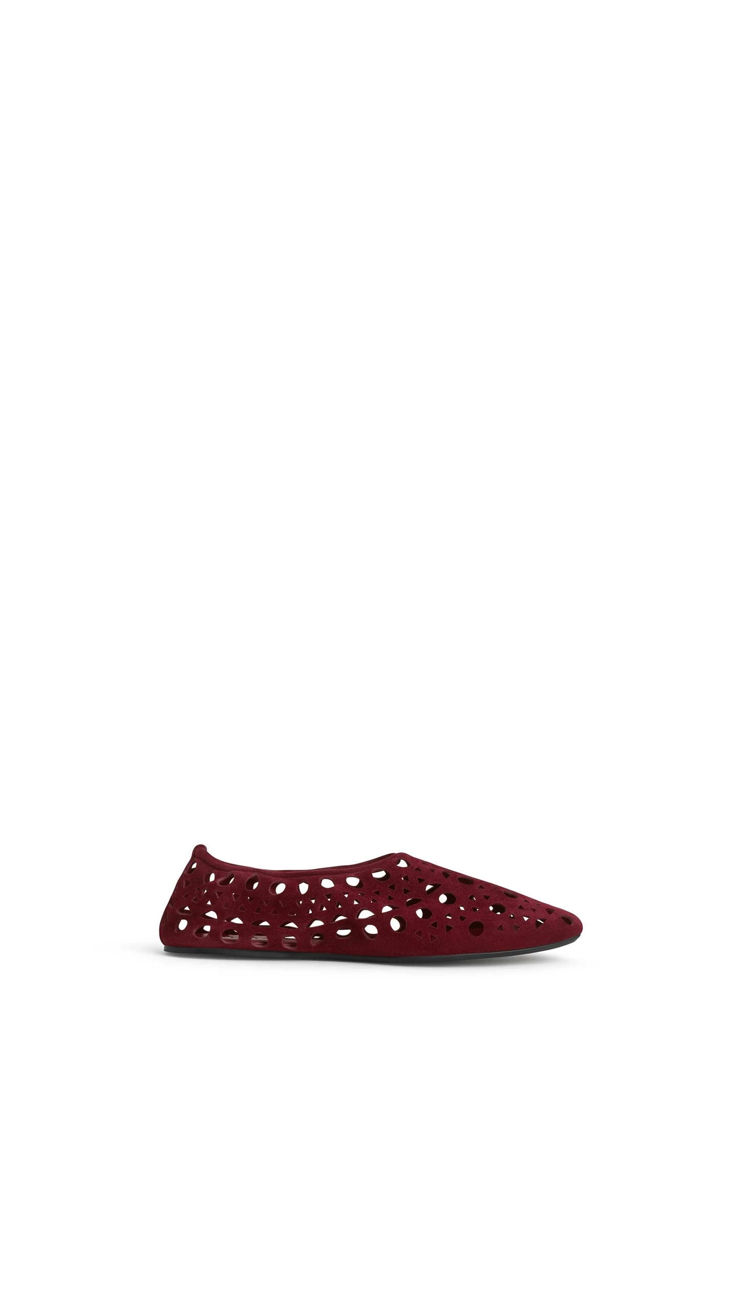 Alaia Slippers Vienne in Suede Calfskin, Cherry Alaia Slippers Vienne in Suede Calfskin, Cherry | Flats | Luxury Shoes