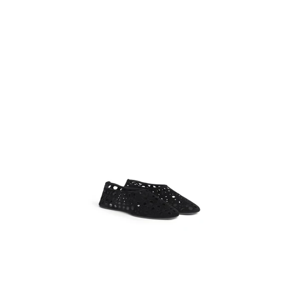 Alaia Slippers Vienne in Velvet Calfskin, Black | Flats | Luxury Shoes 