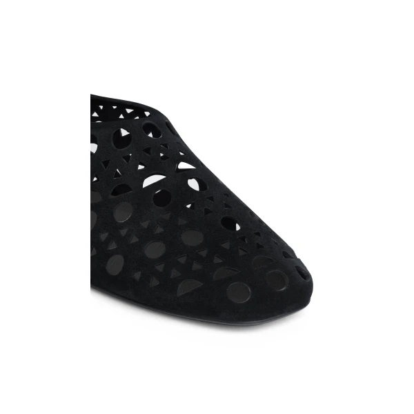 Alaia Slippers Vienne in Velvet Calfskin, Black | Flats | Luxury Shoes 