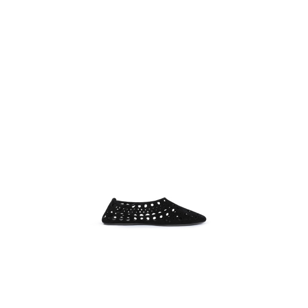 Alaia Slippers Vienne in Velvet Calfskin, Black | Flats | Luxury Shoes 