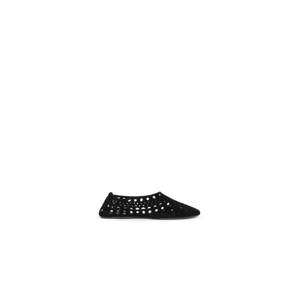 Alaia Slippers Vienne in Velvet Calfskin, Black | Flats | Luxury Shoes 