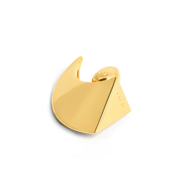 Alaia Small Edge Earrings in Gold | Earrings | Luxury Shoes 