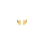 Alaia Small Edge Earrings in Gold | Earrings | Luxury Shoes 