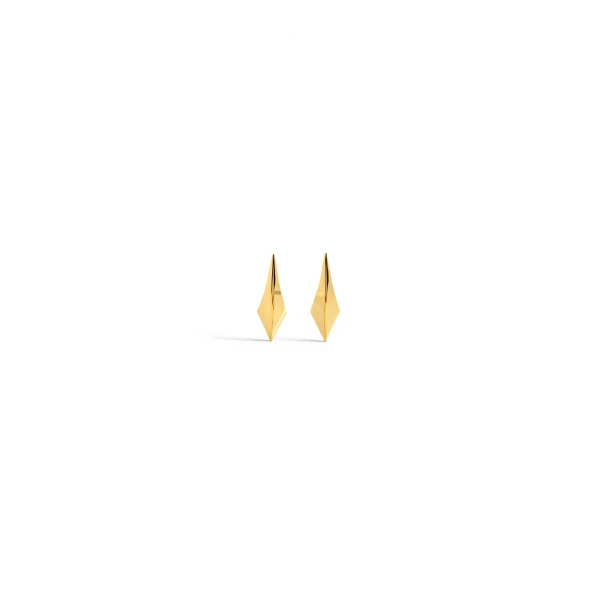 Alaia Small Edge Earrings in Gold | Earrings | Luxury Shoes 