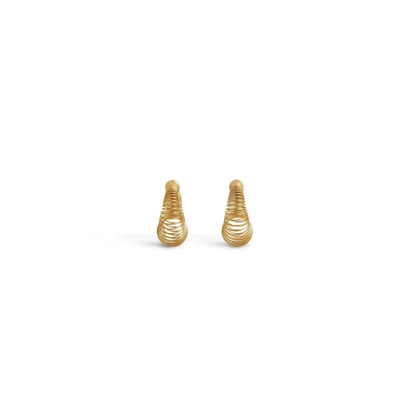 Alaia Small Spiral Hoops in Gold | Earrings | Luxury Shoes 