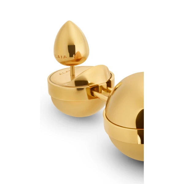 Alaia Sphere Small Pendant Earrings in Gold | Earrings | Luxury Shoes 