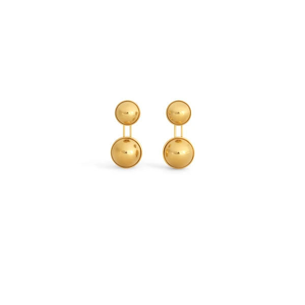 Sphere Small Pendant Earrings in Gold