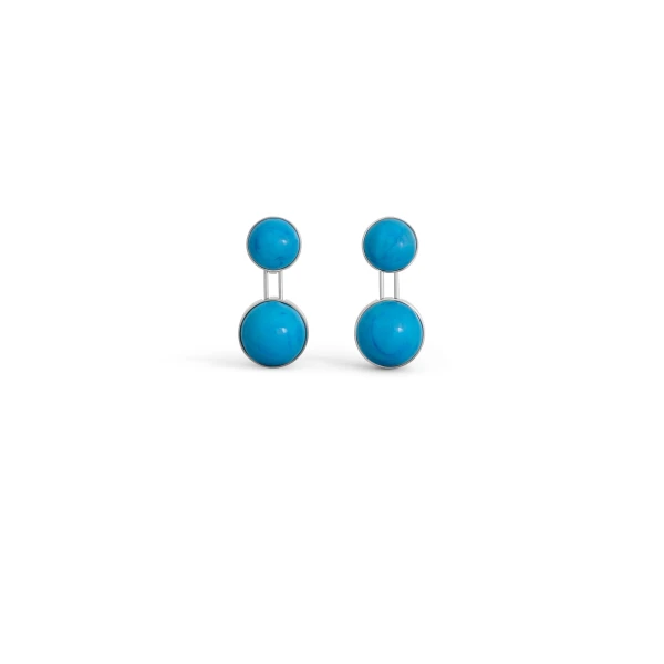 Sphere Small Pendant Earrings in Turquoise