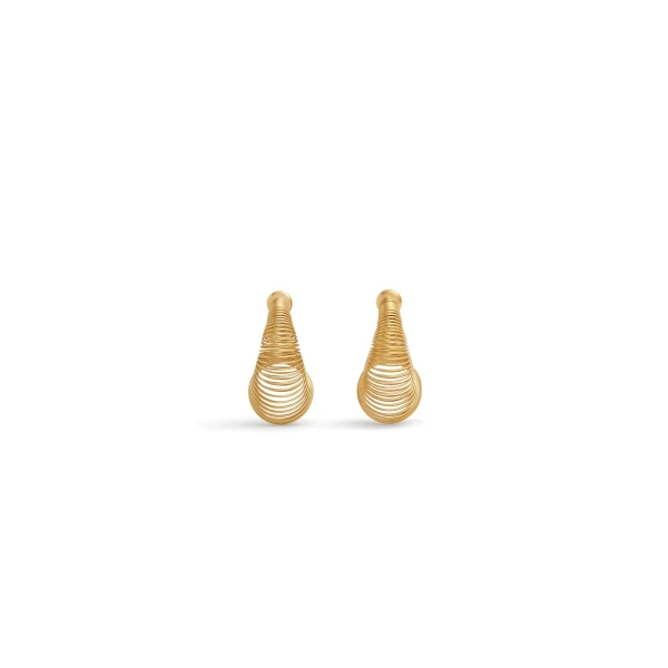 Alaia Spiral Hoop Earrings in Gold | Earrings | Luxury Shoes 
