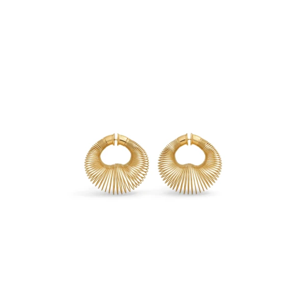 Spiral Hoop Earrings in Gold