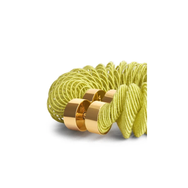 Alaia Spiral Hoop Earrings in Lemon Yellow | Earrings | Luxury Shoes 