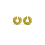 Alaia Spiral Hoop Earrings in Lemon Yellow | Earrings | Luxury Shoes 