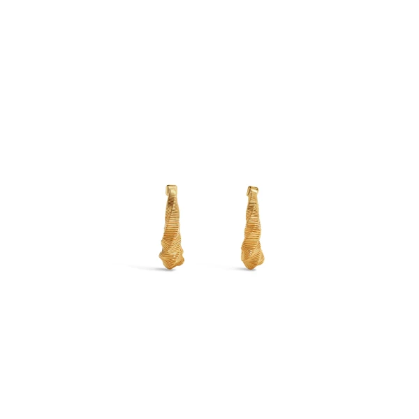 Alaia Spiral Square Hoops in Gold | Earrings | Luxury Shoes 