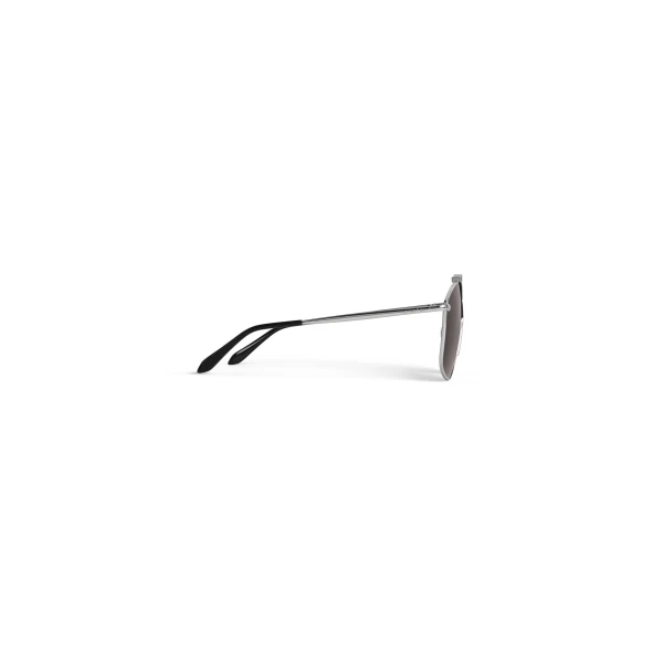 Alaia Square Aviator Sunglasses in Silver and Grey | Sunglasses | Luxury Shoes 