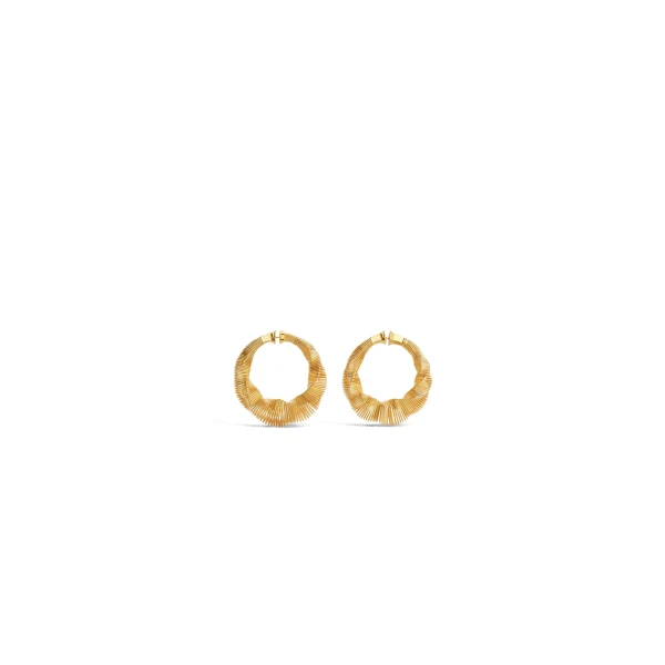 Square Spiral Small Hoops in Gold