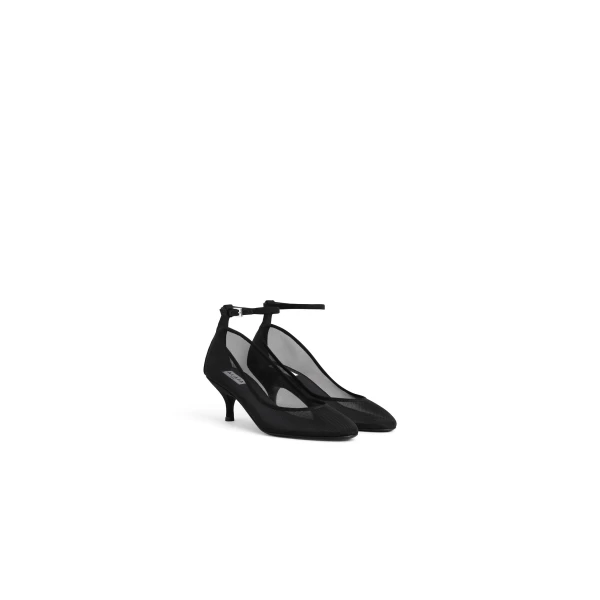 Alaia Strappy Pumps in Mesh, Black, 60 mm | Heels | Luxury Shoes 