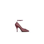Alaia Strappy Pumps in Mesh, Bordeaux, 100 mm | Heels | Luxury Shoes 