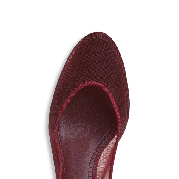 Alaia Strappy Pumps in Mesh, Bordeaux, 60 mm | Heels | Luxury Shoes 
