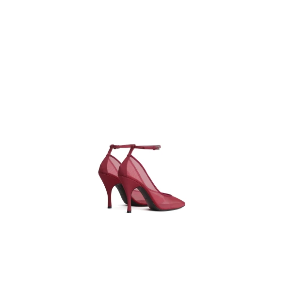 Alaia Strappy Pumps in Mesh, Coral | Heels | Luxury Shoes 