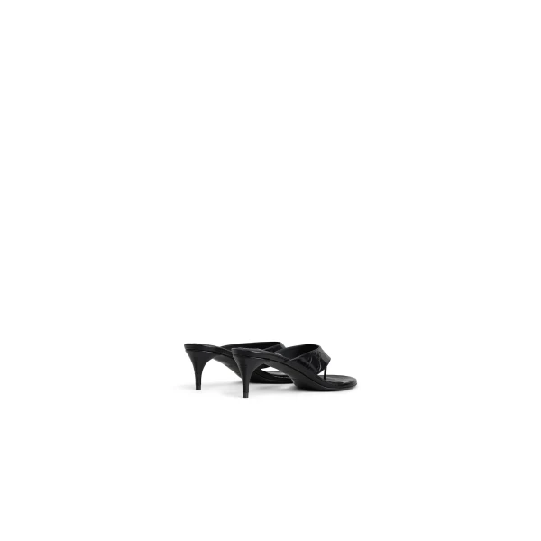 Alaia Thong Mules in Crocodile Embossed Calfskin, Black, 55 mm | Mules | Luxury Shoes 
