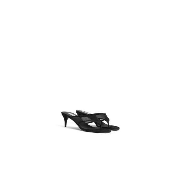 Alaia Thong Mules in Mesh, Black, 55 mm | Mules | Luxury Shoes 