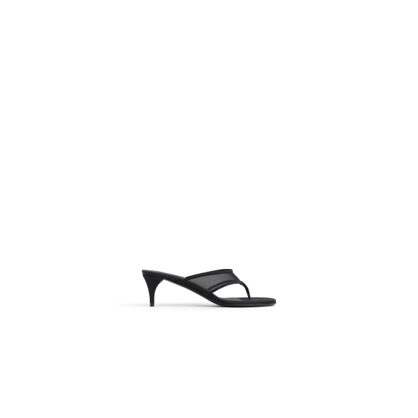 Alaia Thong Mules in Mesh, Black, 55 mm | Mules | Luxury Shoes 