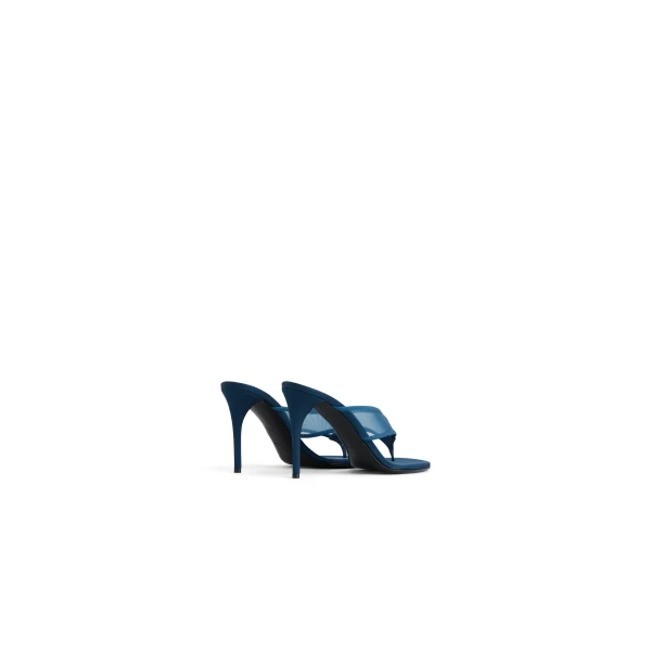 Alaia Thong Mules in Mesh, Faded Blue | Mules | Luxury Shoes 