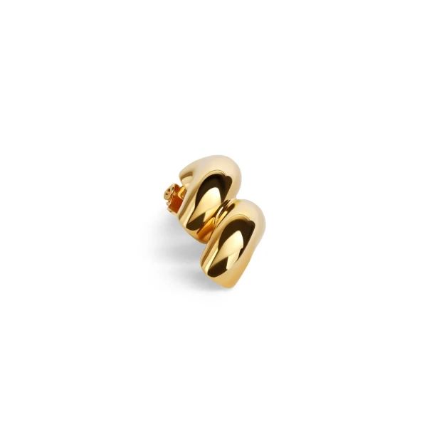 Alaia Torsion Clip Earrings in Gold | Earrings | Luxury Shoes 