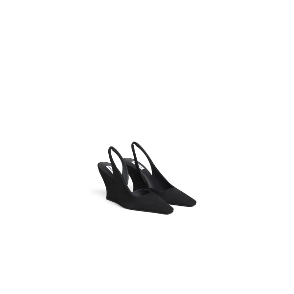 Alaia Wave Slingbacks in Suede, Black | Heels | Luxury Shoes 