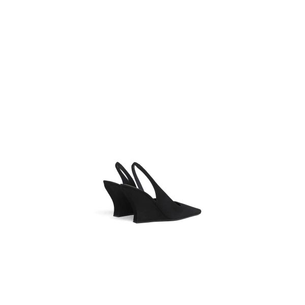 Alaia Wave Slingbacks in Suede, Black | Heels | Luxury Shoes 